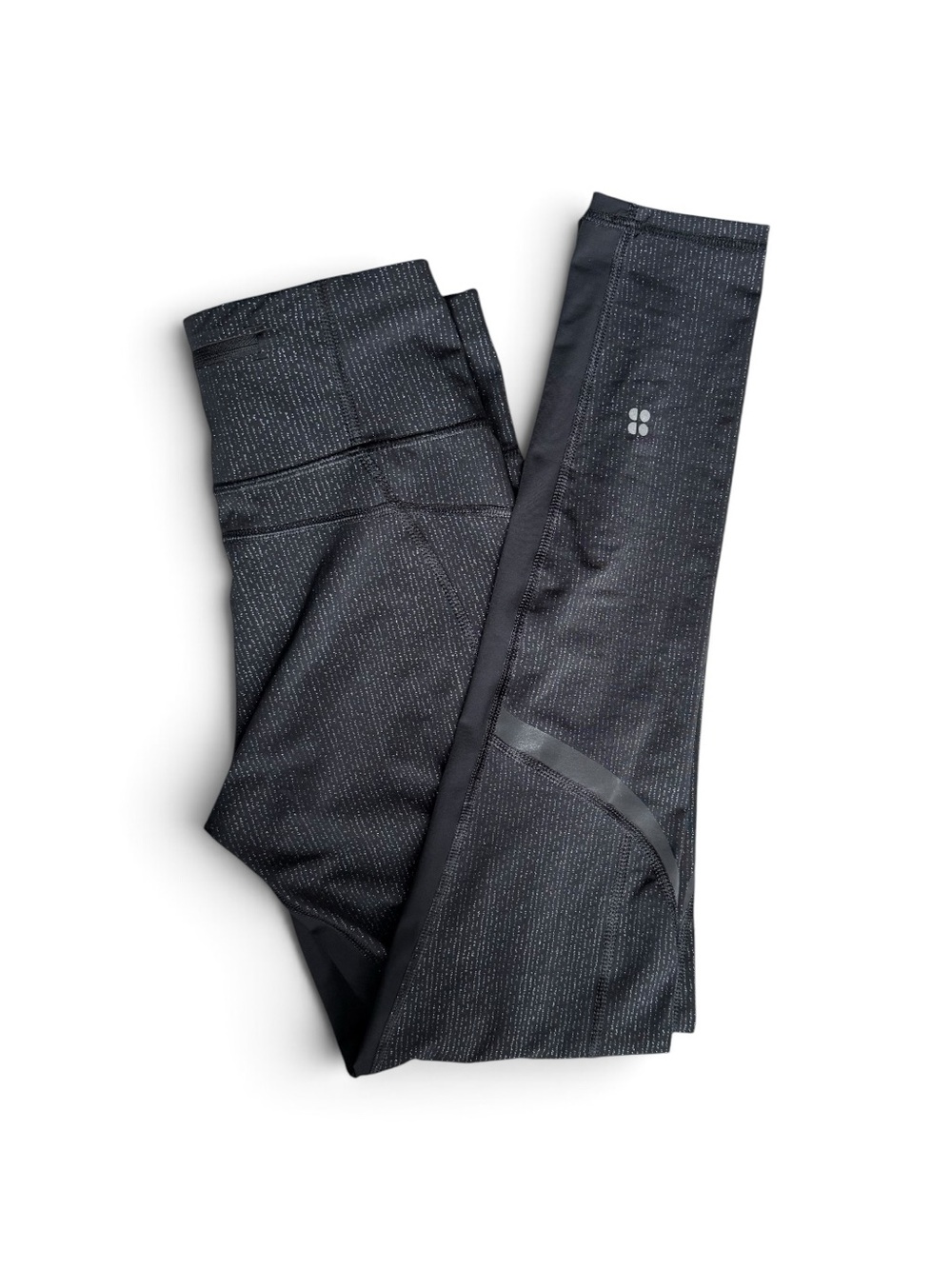 Sweaty Betty The Zero Gravity Legging Full Length Metallic Pinstripe Black XS